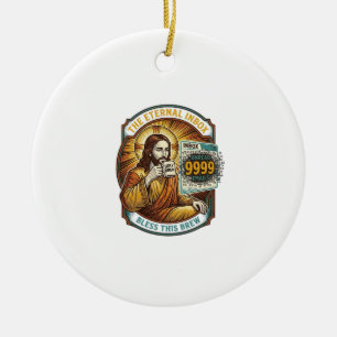 Ornamento De Cerâmica Jesus 9999 E-mails Não Lidos Caixa de Entrada Zero