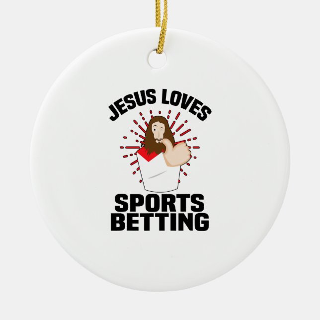 Ornamento De Cerâmica Jesus ama esportes trazendo o Cristo para o jogo (Frente)