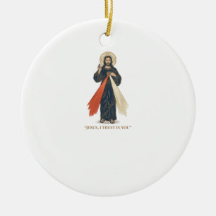 Ornamento De Cerâmica Jesus Antigo Eu Confio em Você Desenho Vetorial Re