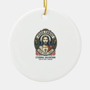 Ornamento De Cerâmica Jesus Barbeiro Masculino Camiseta Gráfica Grooming