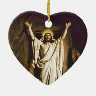 Ornamento De Cerâmica Jesus com a Mary após a ressurreição