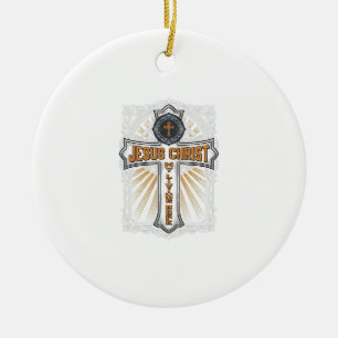 Ornamento De Cerâmica Jesus Cristo Minha Esperança Viva Cruz Vintage