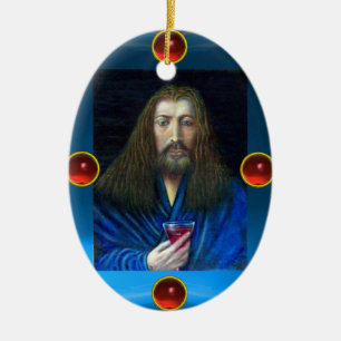 ORNAMENTO DE CERÂMICA JESUS CRISTO, O CÁLICE