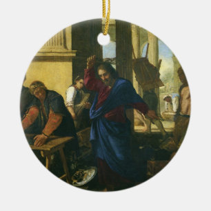 Ornamento De Cerâmica Jesus Cristo Purificação do Templo