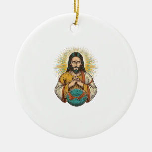 Ornamento De Cerâmica Jesus desapontado Bola de Exercício Murcha Falha n