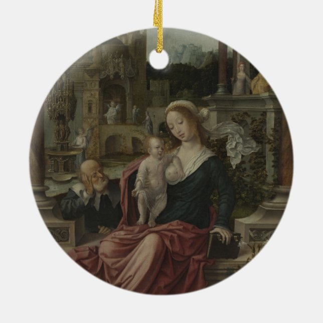 Ornamento De Cerâmica Jesus e Mãe Maria Amamentando (Traseira)