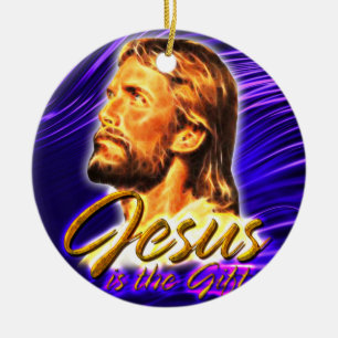 Ornamento De Cerâmica Jesus é o presente 2 e 3