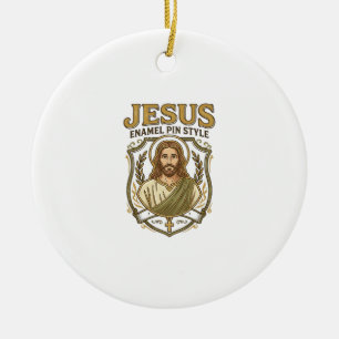 Ornamento De Cerâmica Jesus Enamel Pin Estilo Jesus Enamel Pin Cristão 