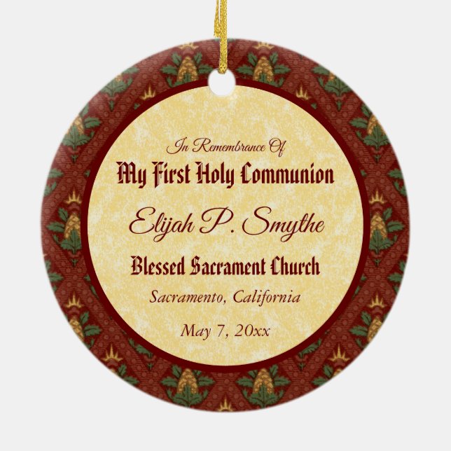 Ornamento De Cerâmica Jesus Instituindo a Santa Comunhão (SAU 045) (Traseira)