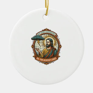Ornamento De Cerâmica Jesus Irritado Nuvem Escura Chuva Relâmpago Clima