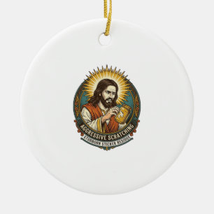 Ornamento De Cerâmica Jesus Irritante Resíduo de Papel de Adesivo Descol
