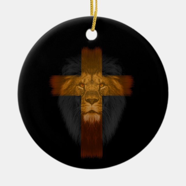Ornamento De Cerâmica Jesus Lion of Judah Ornament (Frente)