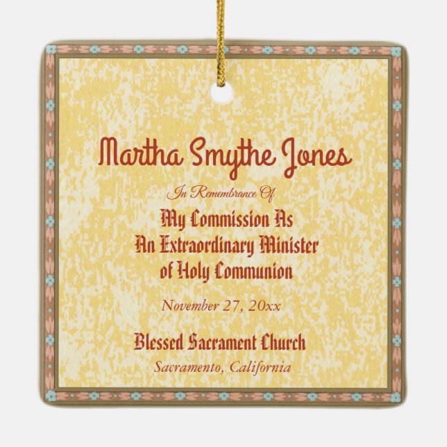 Ornamento De Cerâmica Jesus Segurando o Eucarista (SNV 050) (Verso)