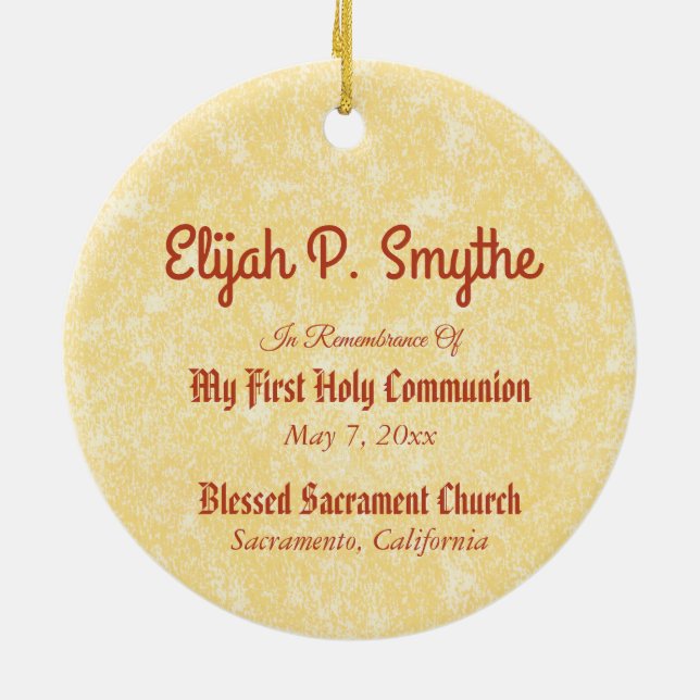 Ornamento De Cerâmica Jesus segurando o eucarista (SNV 050) (Traseira)