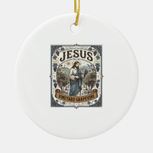 Ornamento De Cerâmica Jesus Vinha Parreira Jesus Vinha Parreira