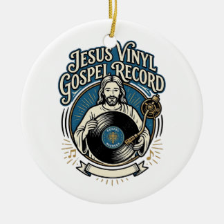 Ornamento De Cerâmica Jesus Vinil Disco Gospel Jesus Vinil Registro Chri