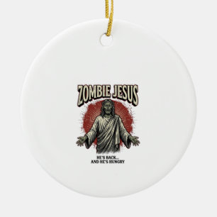 Ornamento De Cerâmica Jesus Zumbi Gravura Antiga Design de Camiseta Engr