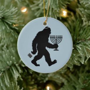 Ornamento De Cerâmica Jewish Bigfoot Hanukkah Chanukah Humor Hilarious