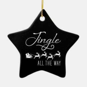 Ornamento De Cerâmica Jingle All The Way Trenó de Papai Noel Estrela P
