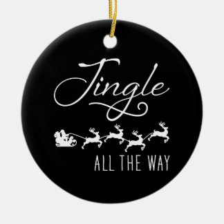 Ornamento De Cerâmica Jingle All The Way-Trenó de Papai Noel Natal Preto