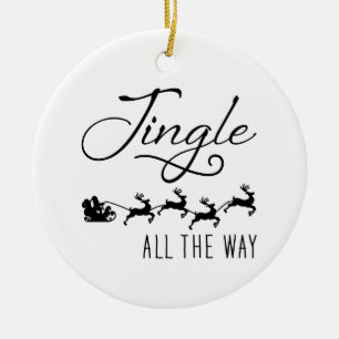 Ornamento De Cerâmica Jingle All The Way-Trenó de Papai Noel Natal Redon