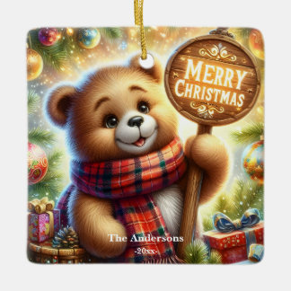 Ornamento De Cerâmica Jingle and Mingle Christmas Party