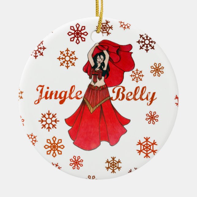 Ornamento De Cerâmica Jingle Belly Dancer Christmas (Frente)