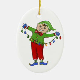 Ornamento De Cerâmica Jingle Elves "Cheery"