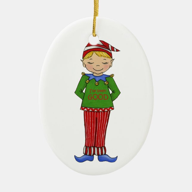 Ornamento De Cerâmica Jingle Elves "Goody" (Frente)