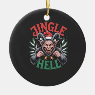 Ornamento De Cerâmica Jingle Hell Christmas Krampus Mau Xmas