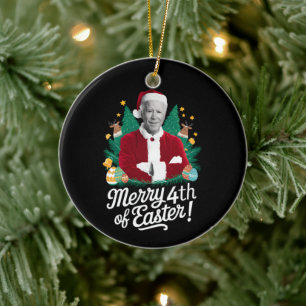 Ornamento De Cerâmica Joe Biden Natal Papai Noel Feliz 4 De Páscoa Natal