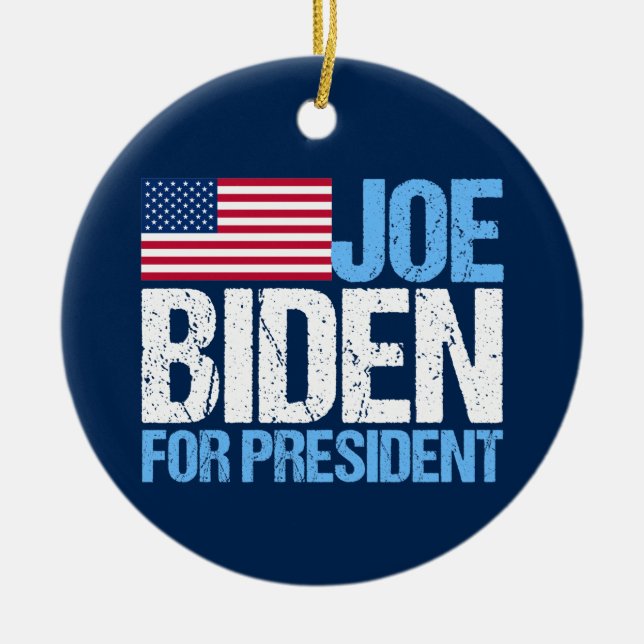 Ornamento De Cerâmica Joe Biden para Presidente (Frente)