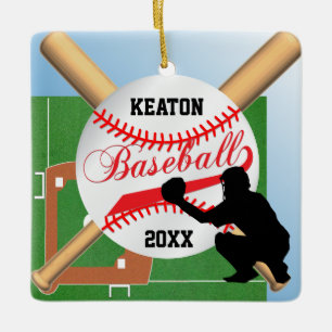 Ornamento De Cerâmica Jogador ⚾ Baseball (Catcher)