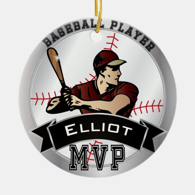 Ornamento De Cerâmica Jogador ⚾ Baseball MVP (Frente)