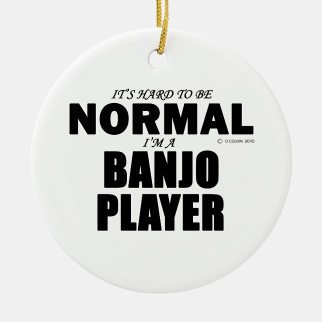 Ornamento De Cerâmica Jogador de Banjo Normal (Frente)