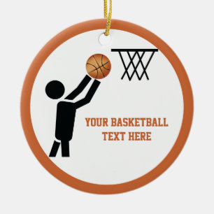Ornamento De Cerâmica Jogador de basquete com bola