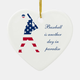 Ornamento De Cerâmica Jogador de beisebol dos EUA bandeira americana