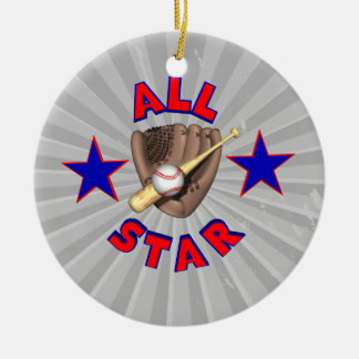 Ornamento De Cerâmica jogador de beisebol gráfico estrela de todos os te