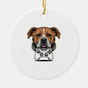 Ornamento De Cerâmica Jogador de Cães - Jogo de Vídeo