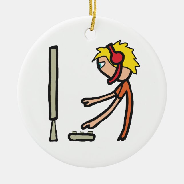 Ornamento De Cerâmica Jogador de esportes (Frente)