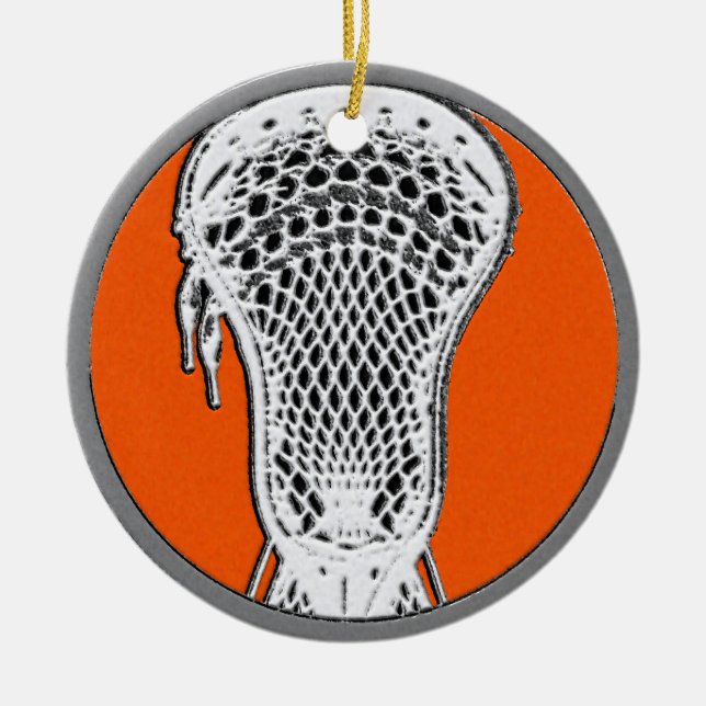 Ornamento De Cerâmica Jogador de Lacrosse (Frente)