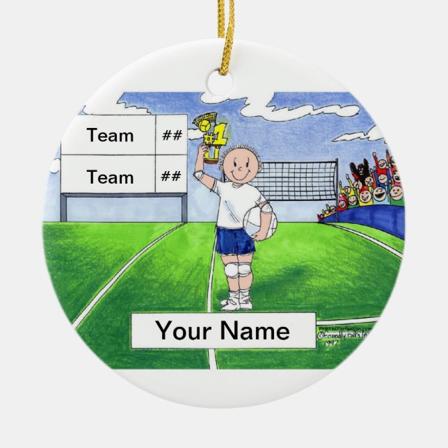 Ornamento De Cerâmica Jogador de voleibol - homem (Frente)