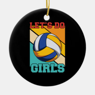 Ornamento De Cerâmica Jogador de Voleibol Vamos Às Girinas De Voleibol