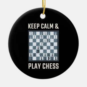 Ornamento De Cerâmica Jogador de Xadrez do Conselho Chess