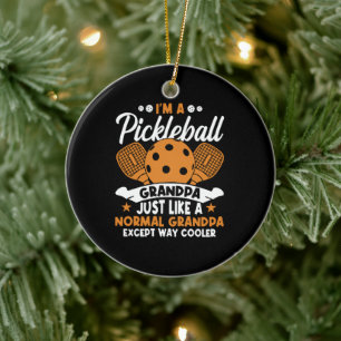 Ornamento De Cerâmica Jogador do Vovô legal Pickleball