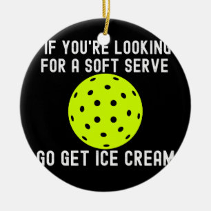 Ornamento De Cerâmica Jogador Engraçado Pickleball no Jogo Jogador de P