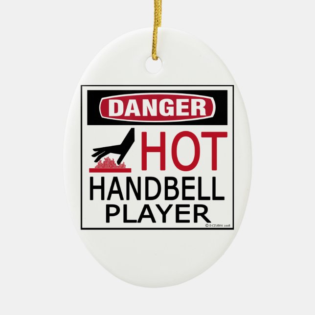 Ornamento De Cerâmica Jogador quente do Handbell (Frente)