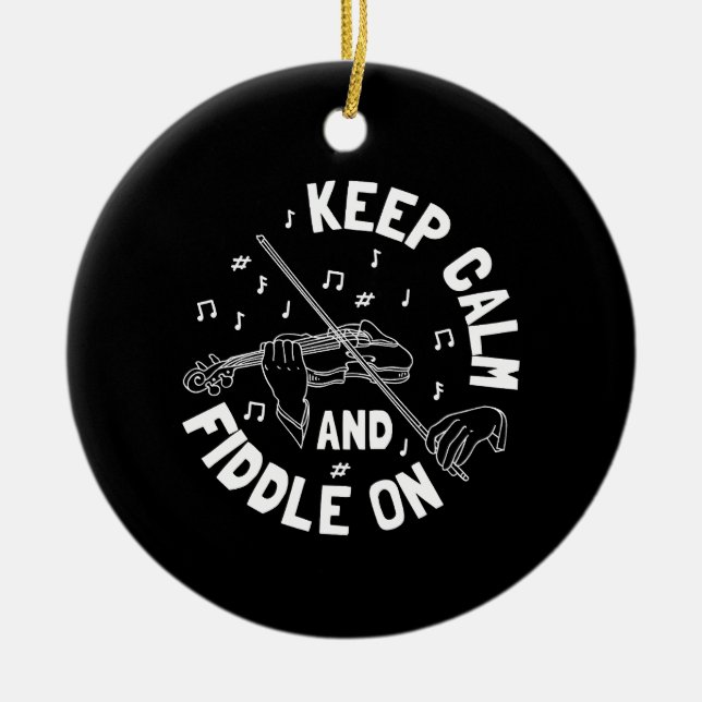 Ornamento De Cerâmica Jogador Violino Engraçado (Frente)