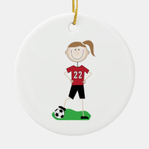Ornamento De Cerâmica Jogadora de futebol feminino