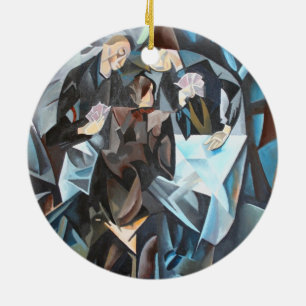 Ornamento De Cerâmica Jogadores de Cartão e Rostos Poker